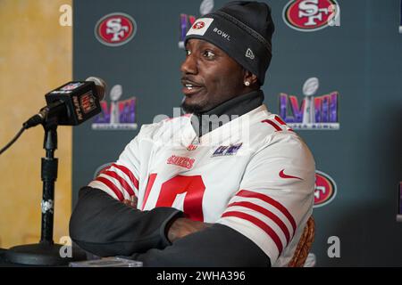 Henderson, Nevada, USA, 8. Februar 2024, 49ers Pre Super Bowl Pressekonferenz (Foto: Marty Jean-Louis/Alamy Live News Stockfoto