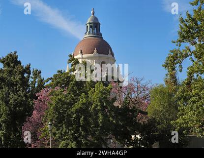 Hauptturm des Pasadena City Hall im Los Angeles County. Stockfoto
