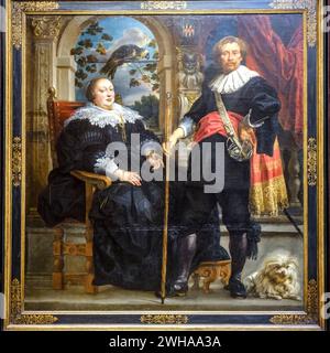 Jacob Jordaens, Portrait Cornelis van Diest und seine Frau, 1636, Öl auf Leinwand, National Gallery, London, England, Großbritannien Stockfoto