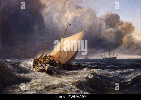 Dutch Boats in a Gale ('The Bridgewater Sea Piece'), 1801, Öl auf Leinwand, National Gallery, London, England, Großbritannien Stockfoto