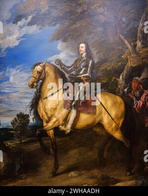 Anthony van Dyck, Pferdeportrait von Charles I., Öl auf Leinwand, National Gallery, London, England, Großbritannien Stockfoto