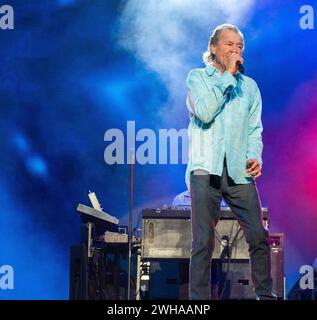 Stuttgart GER, Rockband Deep Purple auf den JazzOpen in Stuttgart 2023. Im Bild Frontmann Ian Gillian. Deutschland, Stuttgart - JazzOpen 2023: Die britische Kultband Deep Purple mit Frontmann Ian Gillian, Bass Roger Glover, Keyboarder Don Airey, Gitarre Simon McBride und Schlagzeuger Ian Paice. *** Stuttgart GER, Rockband Deep Purple bei den JazzOpen in Stuttgart 2023 im Bild Frontmann Ian Gillian GER, Stuttgart JazzOpen 2023 die britische Kultband Deep Purple mit Frontmann Ian Gillian, Bass Roger Glover, Keyboarder Don Airey, Gitarre Simon McBride und Schlagzeuger Ian Paice Copyright: XEibner-Pressef Stockfoto