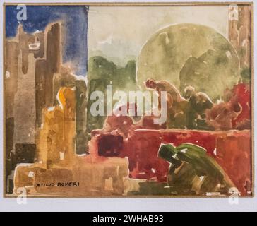 Das Gebet, Atilio Boveri, 1940, Tempera auf Karton, pollensa Museum, Mallorca, Balearen, Spanien Stockfoto