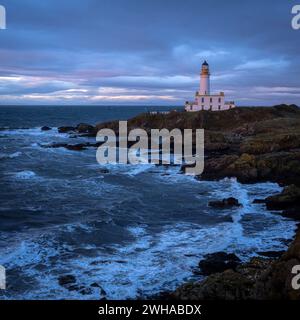 Stürmischer Abend am Turnberry Point Lighthouse, South Ayrshire Coast in Schottland Stockfoto