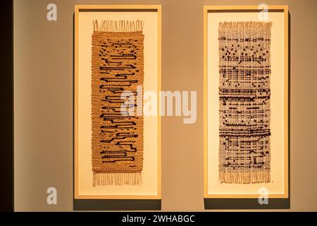 Anni Albers, Black-White Gold I, Arche-Panels für Congregation B´Nai Israel, 1950, Baumwolle, Lurex- und Jutegarn, Bauhaus Stockfoto