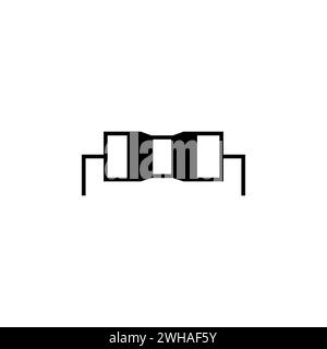 Symbol für den flachen Vektor des Transistors. Einfaches, ausgefülltes Symbol auf weißem Hintergrund Stock Vektor