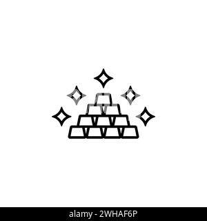 Goldbarren flaches Vektorsymbol. Einfaches, ausgefülltes Symbol auf weißem Hintergrund Stock Vektor