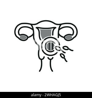 Weibliche Reproduktionsorgansymbole Vektorschwarz Stock Vektor