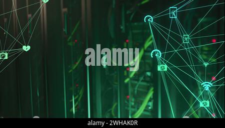 Abbildung: Datenverarbeitung über Bildschirme berechnen Stockfoto