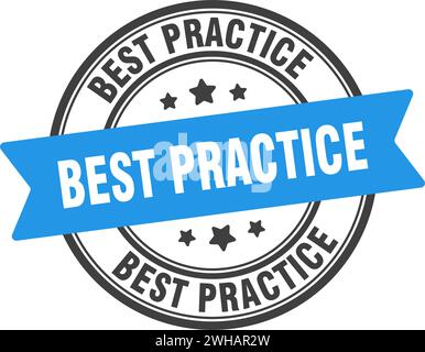 BEST Practice-Stempel. Rundes Schild „Best Practice“. Etikett auf transparentem Hintergrund Stock Vektor