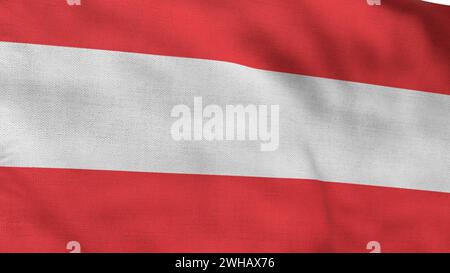 Hochdetaillierte Flagge Österreichs. Österreichische Nationalflagge. Europa. 3D-Abbildung. Stockfoto