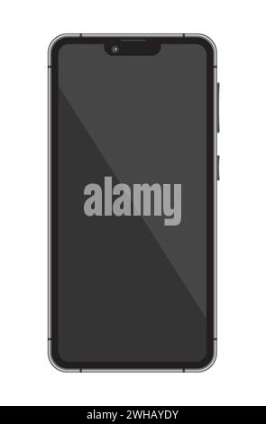 Mobiltelefon, schwarzes Telefon. Vektorillustration für Entwurfsmodelle Stock Vektor