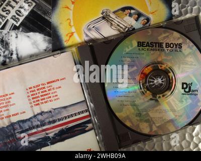 Music Exhibition; Beastie Boys Album CD - amerikanischer Hip Hop; Rap Rock - Licensed to Ill Stockfoto