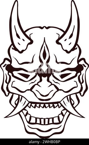 Tauchen Sie ein in die fesselnde Welt der japanischen Kunst mit unserer atemberaubenden Sammlung von Vektor-Kunst-Akten, Vector Oni Hannya Masken. Stock Vektor