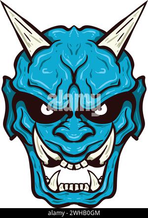 Tauchen Sie ein in die fesselnde Welt der japanischen Kunst mit unserer atemberaubenden Sammlung von Vektor-Kunst-Akten, Vector Oni Hannya Masken. Stock Vektor