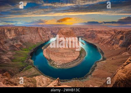 USA, Arizona, Horseshoe Bend, erhöhten Blick Stockfoto