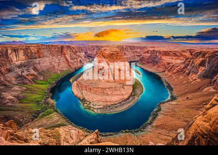 USA, Arizona, Horseshoe Bend, erhöhten Blick Stockfoto