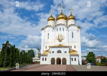 BRJANSK, RUSSLAND - 05. JULI 2021: Moderne Kathedrale der lebensspendenden Dreifaltigkeit an einem sonnigen Julitag Stockfoto