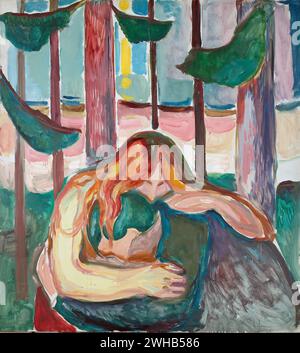 Edvard Munch (1863-1944) - Norwegisch - Expressionismus - Vampir im Wald [1916-18/1 Stockfoto