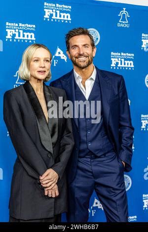 Carey Mulligan und Bradley Cooper beim 39. Santa Barbara International Film Festival. Cooper wurde am 8. Februar 2024 mit dem Outstanding Performer of the Year Award am Arlington Theatre in Santa Barbara, KALIFORNIEN, ausgezeichnet. (Foto: Rod Rolle/SIPA USA) Credit: SIPA USA/Alamy Live News Stockfoto