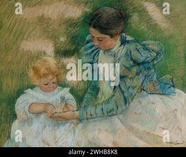 Mary Cassatt - Mère jouant avec Son enfant Stockfoto