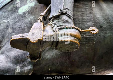 Miguel de Cervantes Monument in Madrid, Spanien Stockfoto