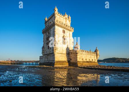 Der Turm von belem, auch bekannt als Turm von St. Vincent, im Stadtteil belem in lissabon, portugal Stockfoto