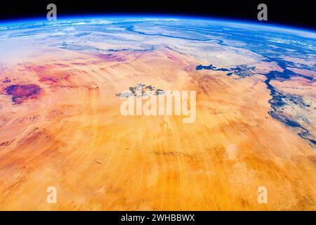 Planet Erde Horizont, Blickwinkel von der ISS Stockfoto
