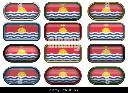 Zwölf Knöpfe der Flagge von Kiribati Stockfoto