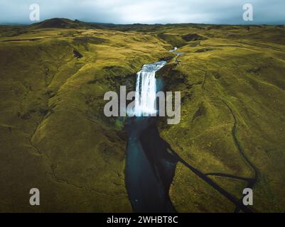 Skógafoss Wasserfall in Island Stockfoto