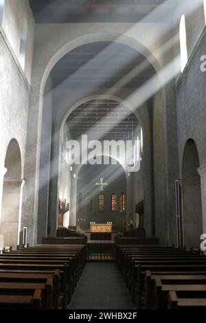 Kirche der Abtei St. Maurice und St. Maurus von Clervaux, Clervaux, Luxemburg, Europa Stockfoto