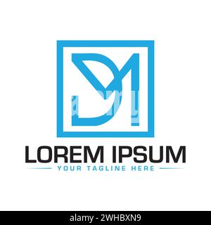 DM Letter Logo Design. Kreatives DM-Logo-Design. Stock Vektor