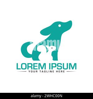 Tierlogos. Kreative Design-Tiere. Design des Hundelogos. Stock Vektor