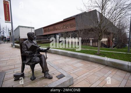Hanley-Statue für Arnold Bennet Autor. City Centre Stoke auf Trent Staffordshire England GB Großbritannien EU Europa Bild: Garyroberts/World WideFeature Stockfoto