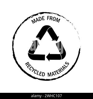 Hergestellt aus recycelten Materialien. Vektorabbildung. EPS 10. Rohbild. Stock Vektor