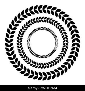 Rahmen aus Weizen- oder Roggenohren. Vektorabbildung. EPS 10. Rohbild. Stock Vektor