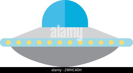 Isoliertes farbiges UFO-Raumschiff-Symbol flaches Design Vektor Stock Vektor