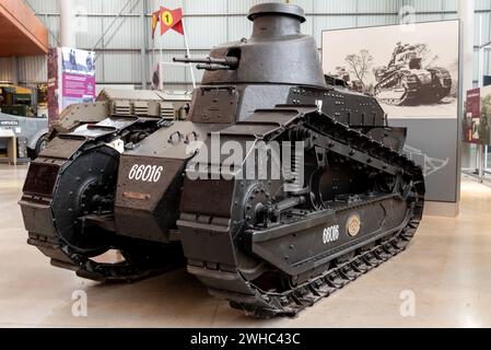 Ein französischer Renault FT-Panzer im Bovington-Panzermuseum. Januar 2024 Stockfoto