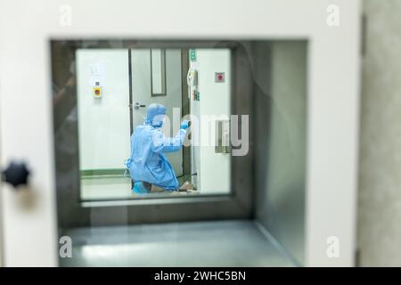 Bedienfeld eines Cyclotron-Teilchenbeschleunigers Stockfoto