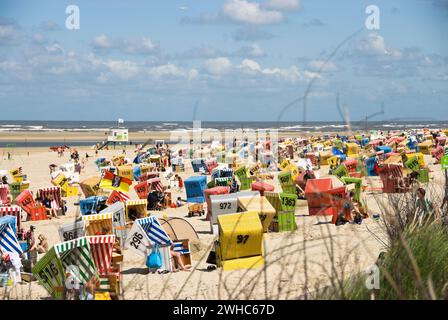 Hauptstrand auf der norddeutschen Insel Langeoog. Stockfoto