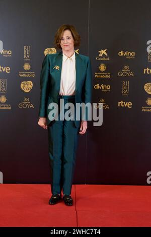 Valladolid. Spanien. 20240209 nimmt Sigourney Weaver als Gewinner des International Goya Award 2024 während des 38. Goya Awards am 9. Februar 2024 im Rathaus in Valladolid, Spanien, Teil Stockfoto