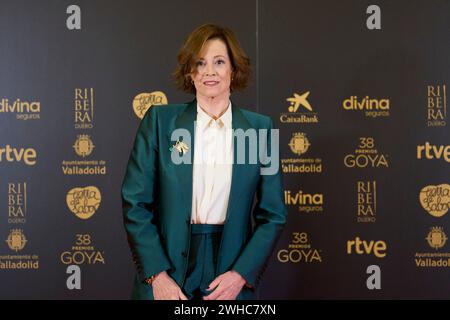 Valladolid. Spanien. 20240209 nimmt Sigourney Weaver als Gewinner des International Goya Award 2024 während des 38. Goya Awards am 9. Februar 2024 im Rathaus in Valladolid, Spanien, Teil Stockfoto