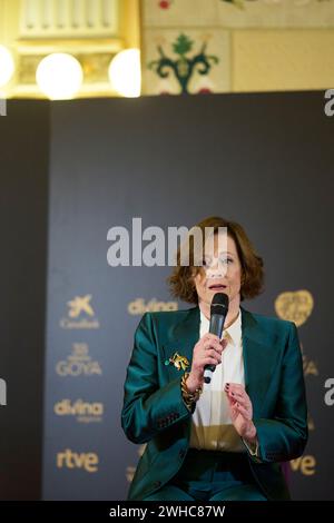 Valladolid. Spanien. 20240209 nimmt Sigourney Weaver als Gewinner des International Goya Award 2024 während des 38. Goya Awards am 9. Februar 2024 im Rathaus in Valladolid, Spanien, Teil Stockfoto