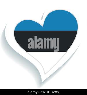 Isolierte Herzform mit der Flagge von Estonia Vector Stock Vektor