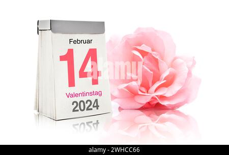 Valentinstag am 14. Februar 2024, Kalender Stockfoto