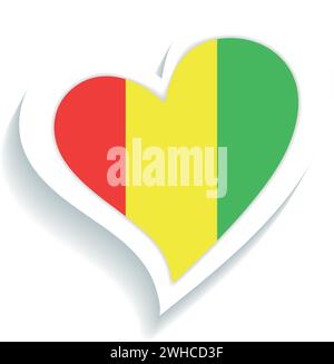 Isolierte Herzform mit der Flagge von Guinea Vector Stock Vektor