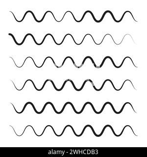 Symbolgruppe Meereswelle. Wasserlogo-Symbol. Vektorabbildung. EPS 10. Rohbild. Stock Vektor
