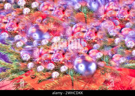 Weihnachtsmotiv, Weihnachten, Weihnachtsfest, Adventszeit, Weihnachtskugeln, Weihnachtsdekoration, Adventszeit, Kunst Stockfoto