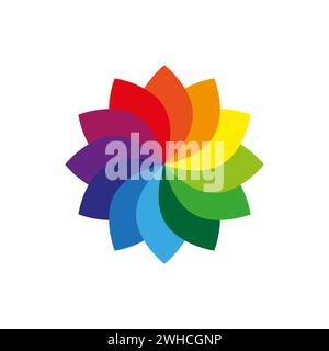 Wunderschönes Farbrad mit Lotosblüten. Vektorabbildung. EPS 10. Rohbild. Stock Vektor