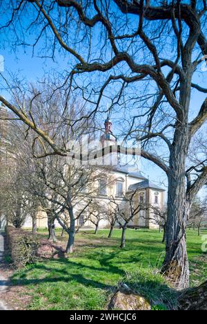 Wallfahrtskirche der Himmelfahrt der Jungfrau Maria, St. Gregor der große, römisch-katholisch, Fährbrück, Hausen bei Würzburg, Franken, Bayern, Deutschland Stockfoto